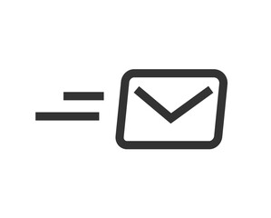 Send email message fast icon line stroke art simple graphic illustration, receive quick speed postal mail delivery envelope outline thin linear image clipart