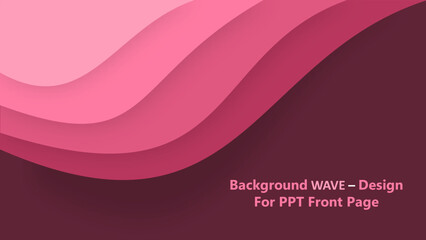 Wave Style Pink Background Design for PowerPoint Cover Slide. Fully editable vector SVG file compatible with PowerPoint, Illustrator, and most vector-based applications.