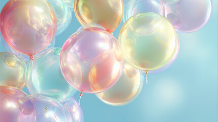 Cute Pastel Balloons Background
