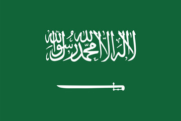 Nationall flag of Saudi Arabia. Vector illustration
