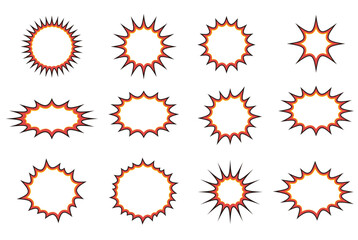 バクダン・吹き出しフレーム素材赤