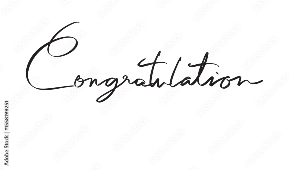 Poster congratulation text font calligraphy hand written lettering script black color object icon congratul