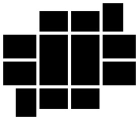 blank photo collage frames template, black moodboard vector layout