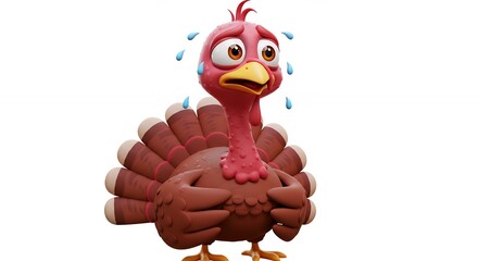 Distressed cartoon turkey illustration