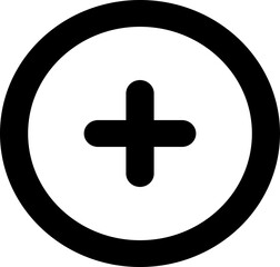 Plus Circle Vector Icon: Minimalist Add Symbol for Web UI, App Buttons and Graphic Design