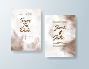 Wedding invitation with abstract watercolor background