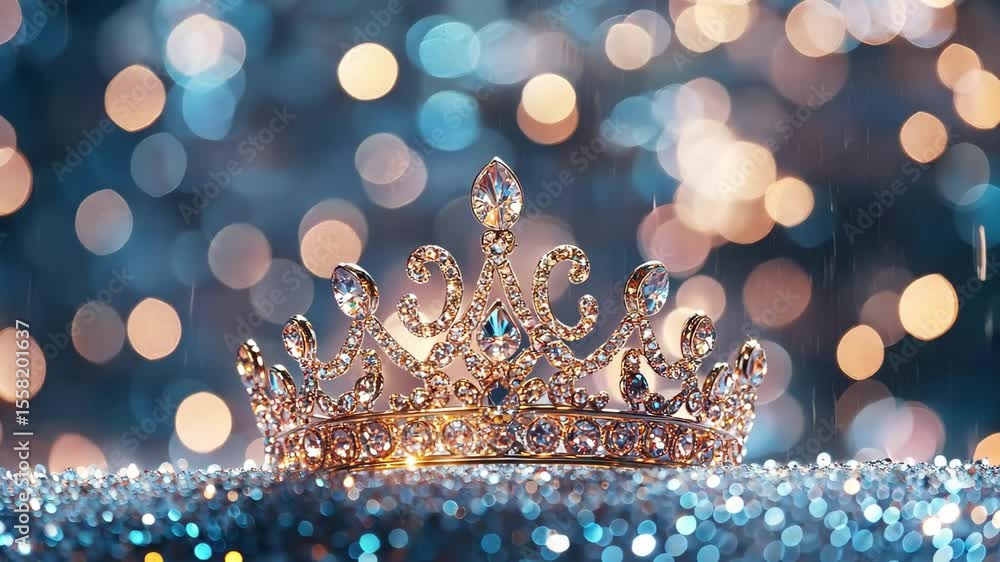 Poster elegant sparkling tiara with stunning bokeh background creates a magical atmosphere for special occa