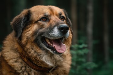 Happy hairy dog banner