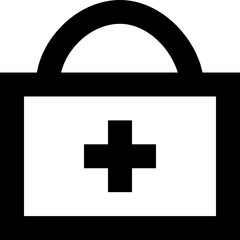 Medical Shopping Bag Healthcare Cart Pharmacy Icon Vector