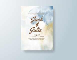 Wedding invitation with abstract watercolor background