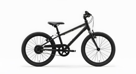 Fototapeta premium Sleek Black Kids' Bicycle Perfect for Young Riders
