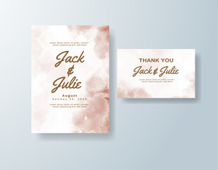 Wedding invitation with abstract watercolor background