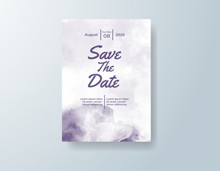 Wedding invitation with abstract watercolor background