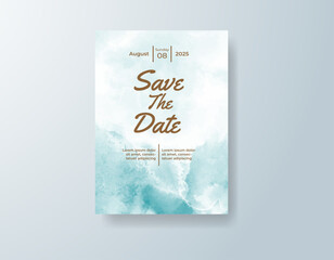 Wedding invitation with abstract watercolor background