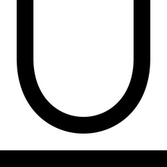 Letter U Typography Alphabet Vector Icon Design
