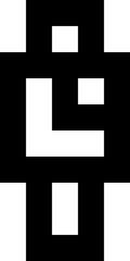 Abstract geometric black and white modular pattern vector icon