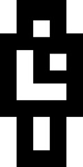 Abstract geometric black and white modular pattern vector icon