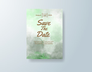 Wedding invitation with abstract watercolor background