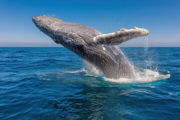 Fototapeta premium Majestic humpback wale banner