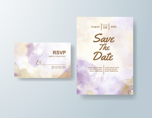 Wedding invitation with abstract watercolor background
