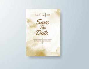 Wedding invitation with abstract watercolor background