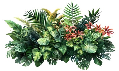 Fototapeta premium Jungle foliage plant bush floral arrangement nature 