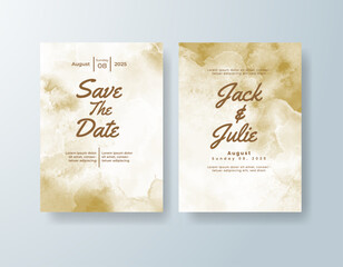 Wedding invitation with abstract watercolor background