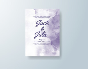 Wedding invitation with abstract watercolor background