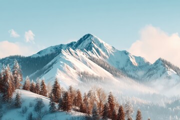 Majestic mountain range banner