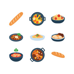 Collection of diverse and delicious Italian food dishes