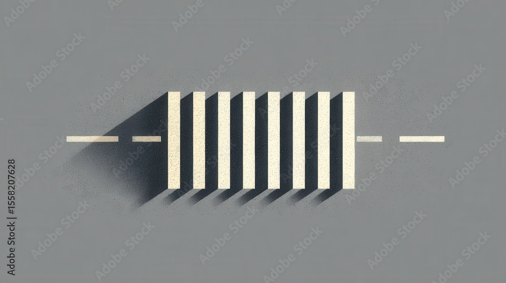 Fototapete abstract electrical component: a minimalist depiction of an electrical resistor, rendered with clean