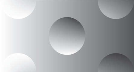 Abstract Composition of Grayscale Gradient Circles Modern Design.
