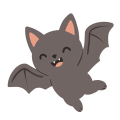 Cute Kawaii Flying Bat Clipart