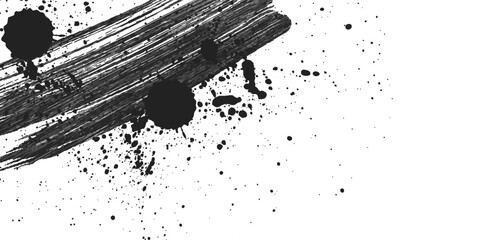 Black brush stroke isolated on white background. Ink abstract stroke. Watercolor brush stroke. eps10 vector