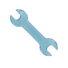 Fototapeta premium Transparent blue wrench tool isolated on white background for design and illustration isolated on transparent background