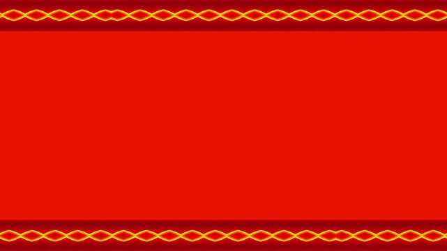 red background with gold frame