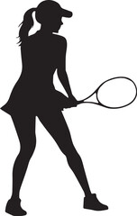 Print Tennis Player Silhouette with Racket