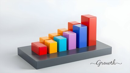 business graph on white background