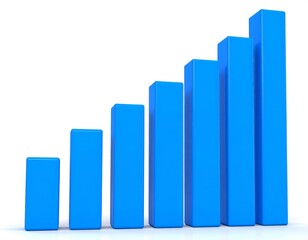 Fototapeta premium 3D bar graph of declining values