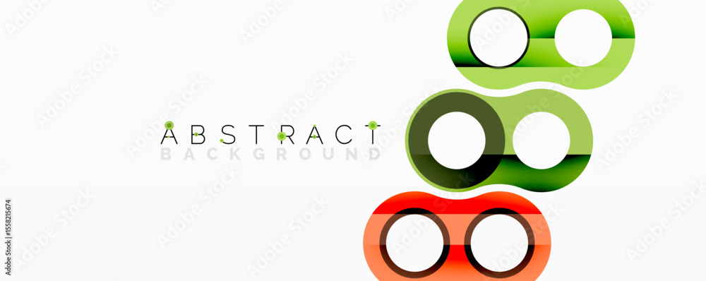 Poster Modern design features overlapping circles. Vibrant colors create dynamic visual effect. Simple shapes suggest innovation, technology.