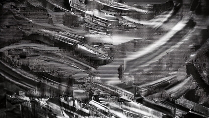 Glitch noise static television. Royalty high-quality free best stock of abstract digital motion art distorted background, CRT tv screen no signal, error, noise and distortions effect, black and white