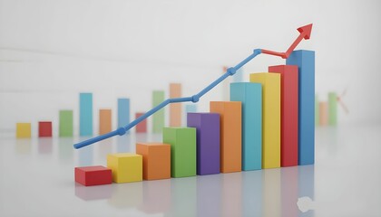 business chart with arrow