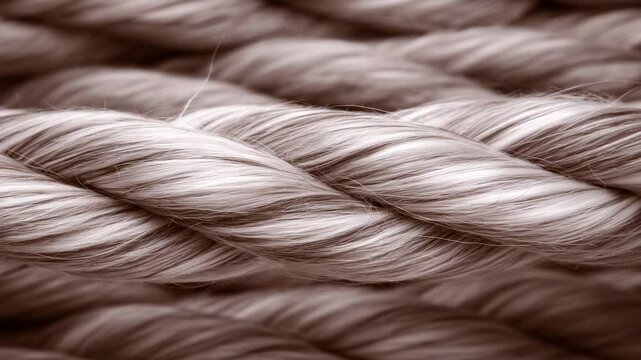 Close-up of twisted rope fibers