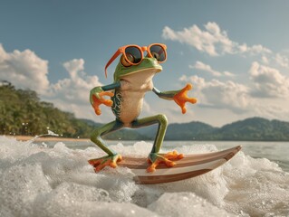 Surfer poisonous frog banner