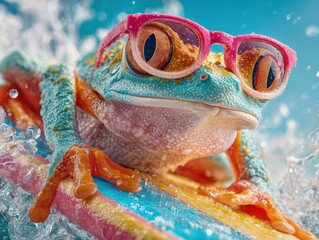 Surfer poisonous frog banner