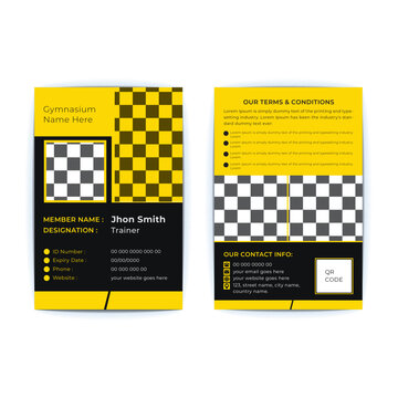 Professional ID card design template for gymnasium