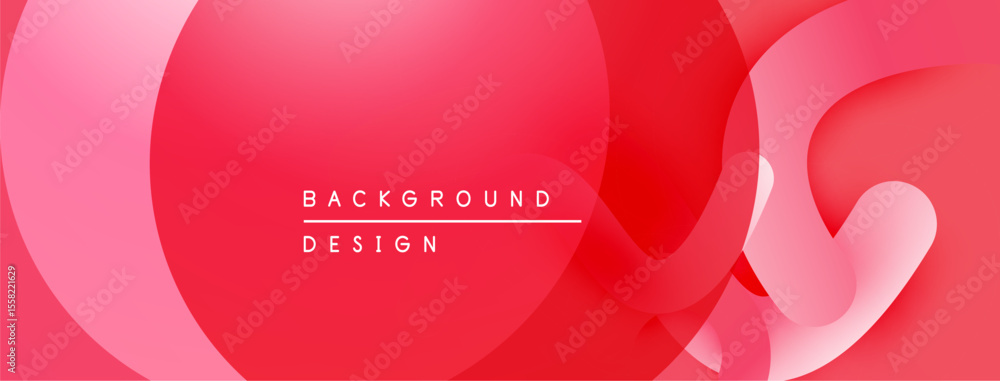 Poster Abstract red background. Overlapping shapes create dynamic visual effect. Minimalist design suitable for presentations, websites.