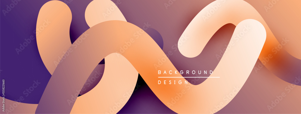 Poster Abstract fluid shapes, warm colors, gradient background. Modern design element for digital projects, presentations. Smooth curves create dynamic composition.