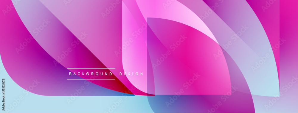 Aufkleber Abstract fluid shapes, vibrant pinks, blues create modern background. Gradient colors overlap, forming dynamic composition. Text reads background design.