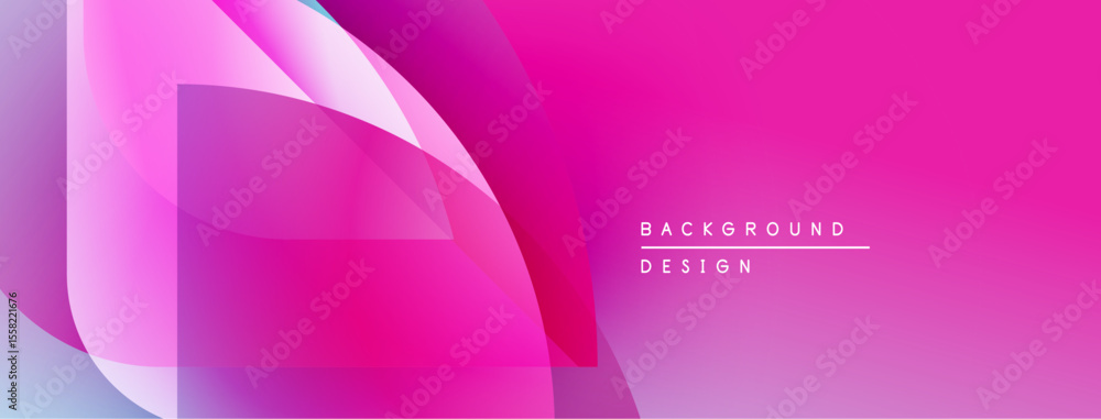 Poster abstract pink, purple layers create dynamic background. modern design elements suggest fluidity, ene